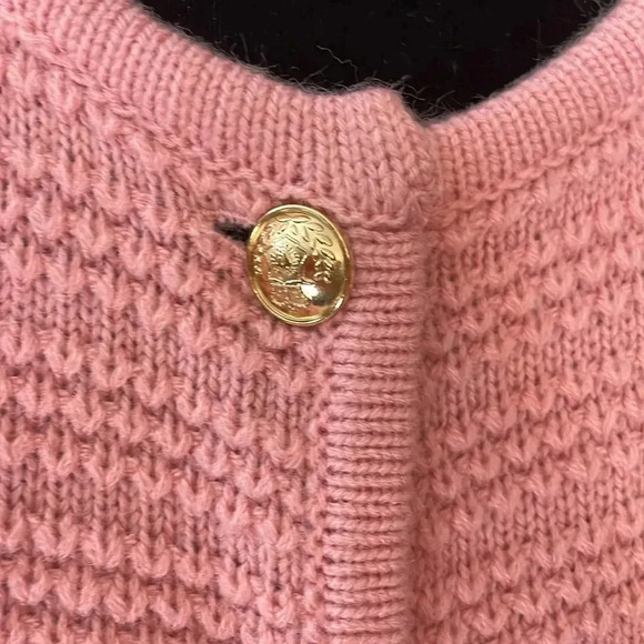 Halife Women’s Large Pink Acrylic Knit Button Up Cardigan Sweater - Picture 5 of 8